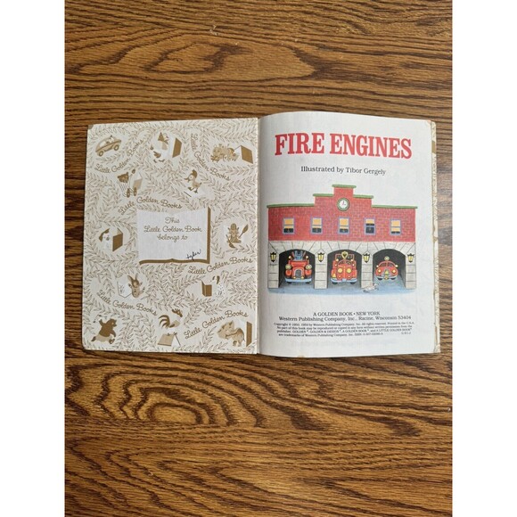 VINTAGE A Little Golden Book FIRE ENGINES 1950 - Picture 2 of 3
